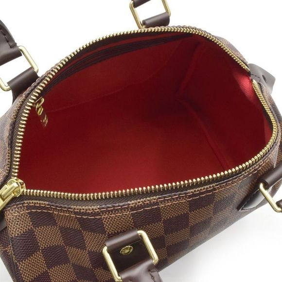 Louis Vuitton Speedy 25 Damier Ebene Handbag Mini Boston Bag Brown - Picture 4 of 4